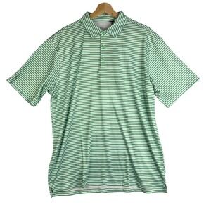 Antigua Men's Skills Golf Polo Shirt Large L Green White Striped NWT 3‎